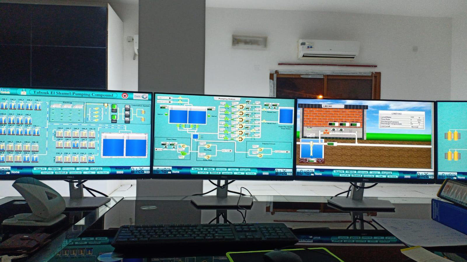 SCADA screens, Tabuk wells